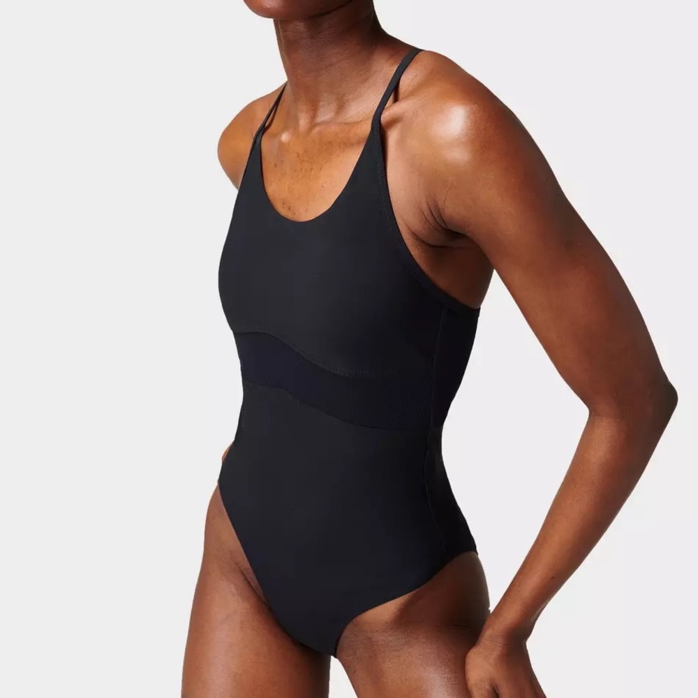 Sweaty Betty Black One Piece Training Performance Swimsuit